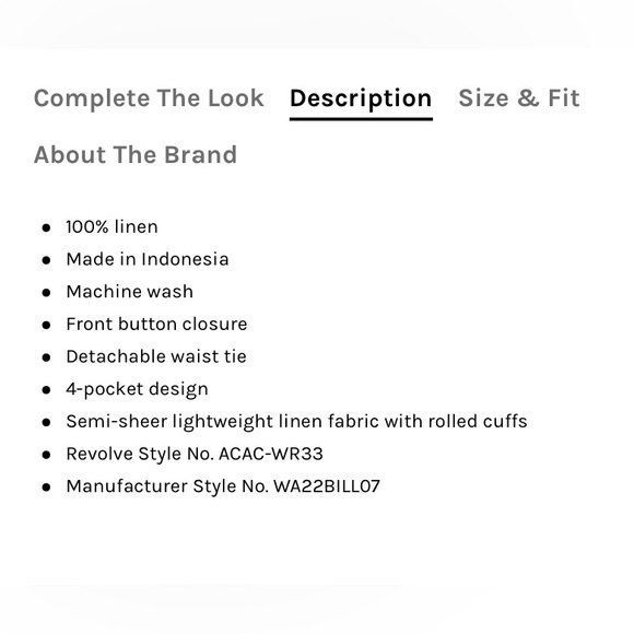 NWT Acacia Billy Linen Jumpsuit in Cream Revolve Sold Out - Picture 4 of 4